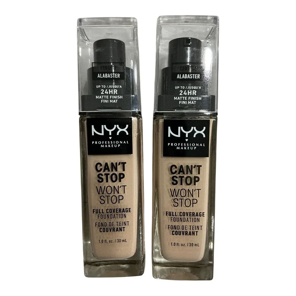 NYX Can't Stop Won't Stop Foundation Alabaster 24H Matte 2 Pack